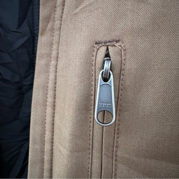 Carhartt Quick Duck Woodward Active Jacket Tan Water-Repellent Hooded Workwear - Picture 6 of 15
